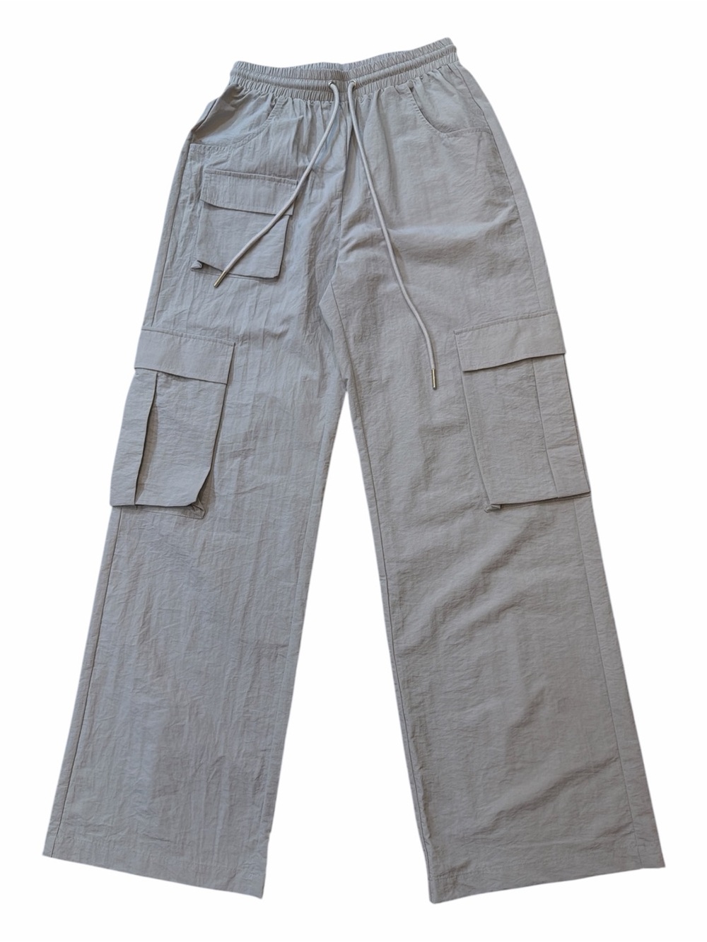 Superdown Evie Gray Cargo Nylan Wide Leg Pants